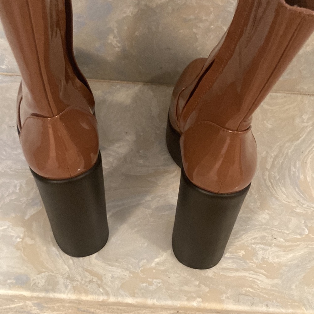 COPY - GB Gianni Bini Levi Tate
Patent Platform Mid
Boots, Caramel Brown, New. - Picture 5 of 7